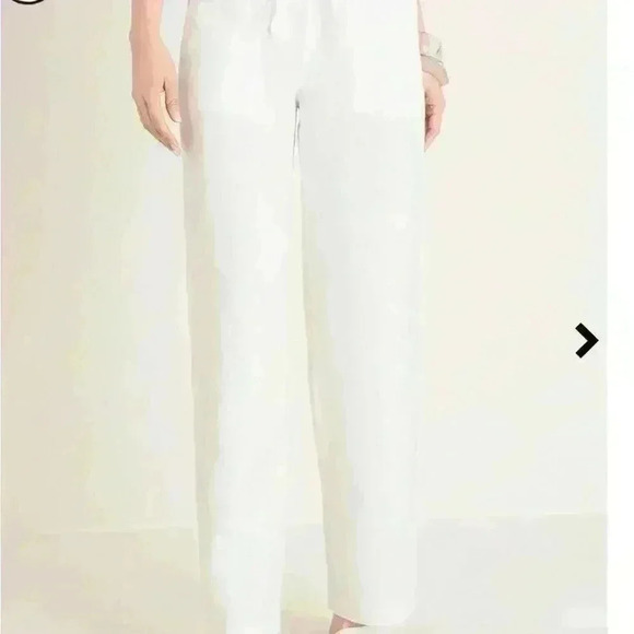 Chicos Linen Wide-Leg pants white 4R - Picture 3 of 4